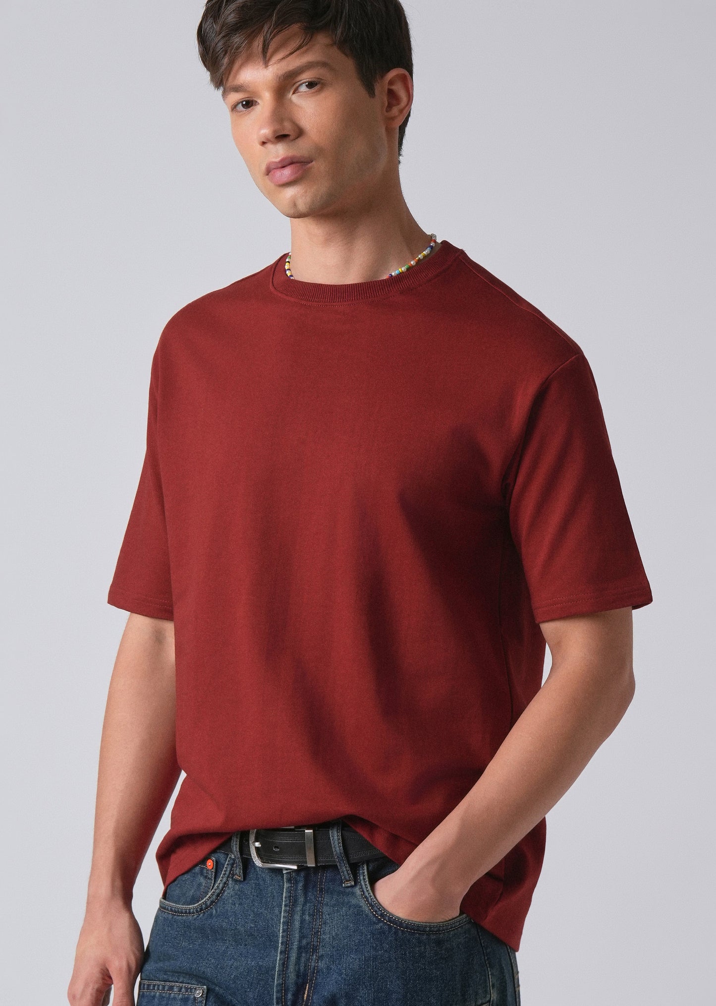 Red Basic Relaxed Fit T-shirt
