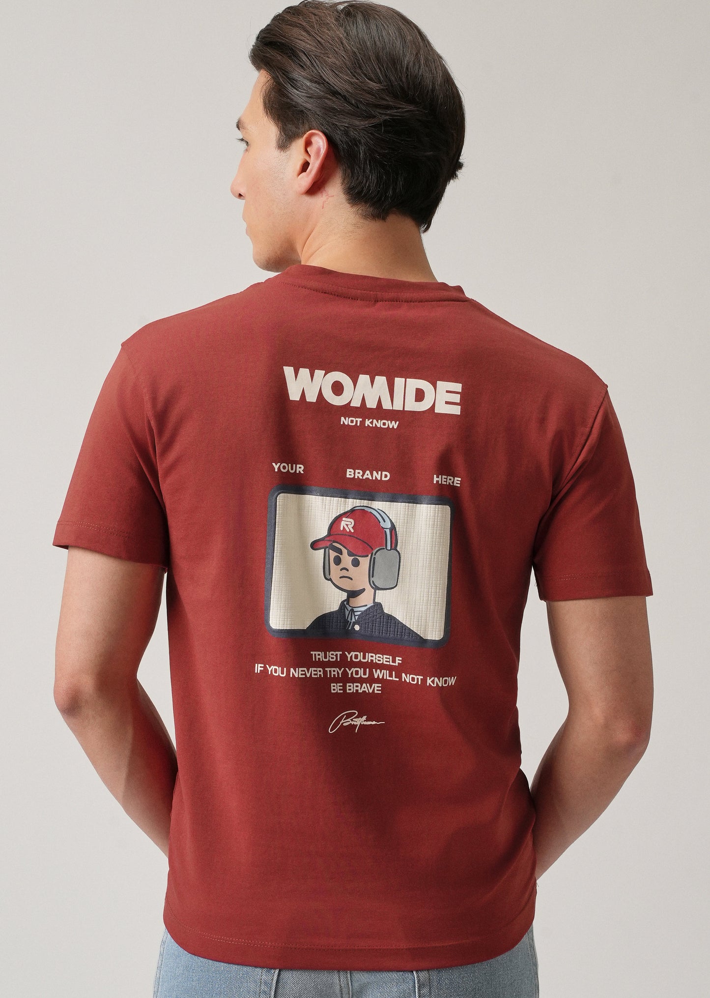 Red Printed Slim Fit T-Shirt