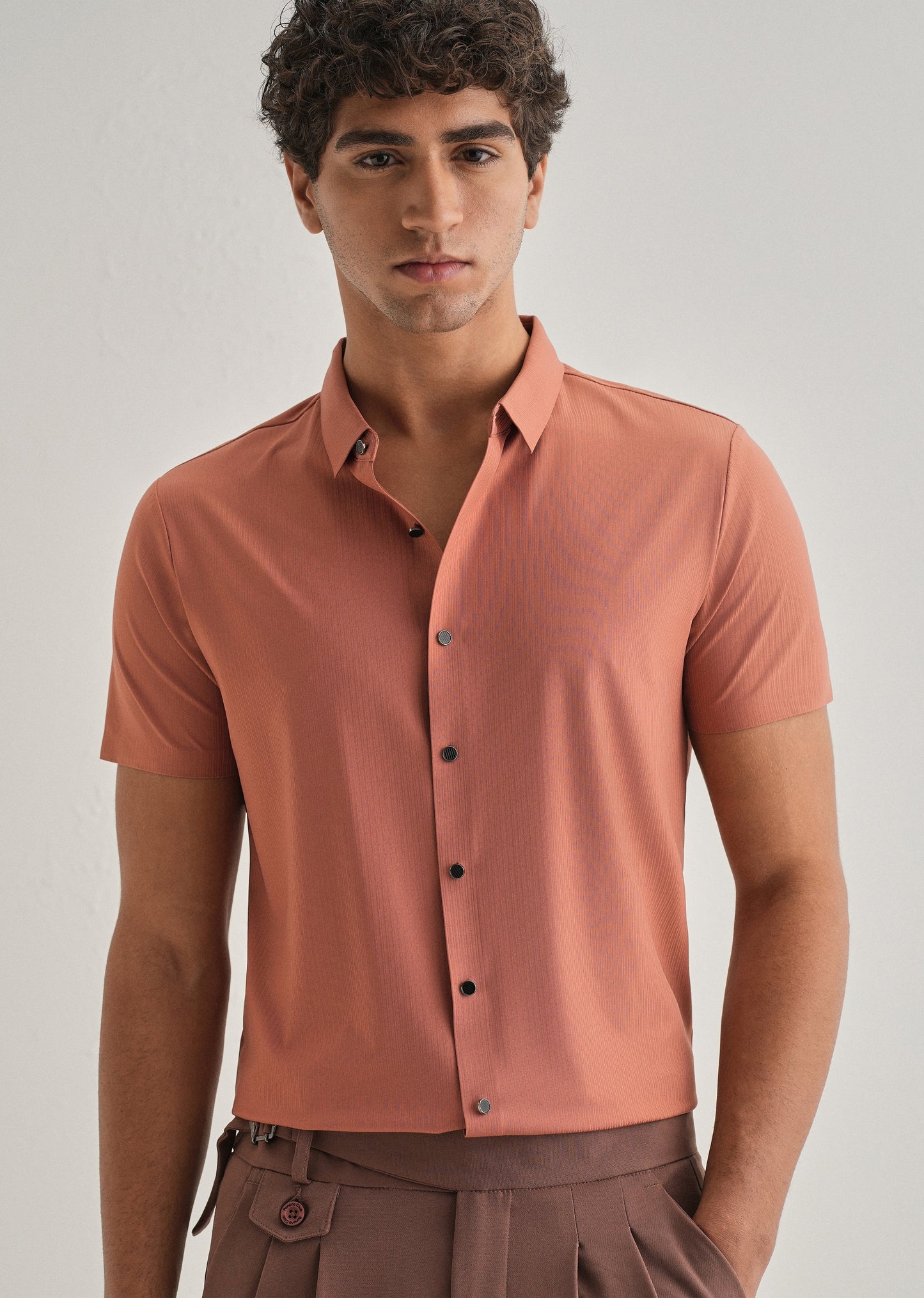 Rust Stripe Seamless Shirt