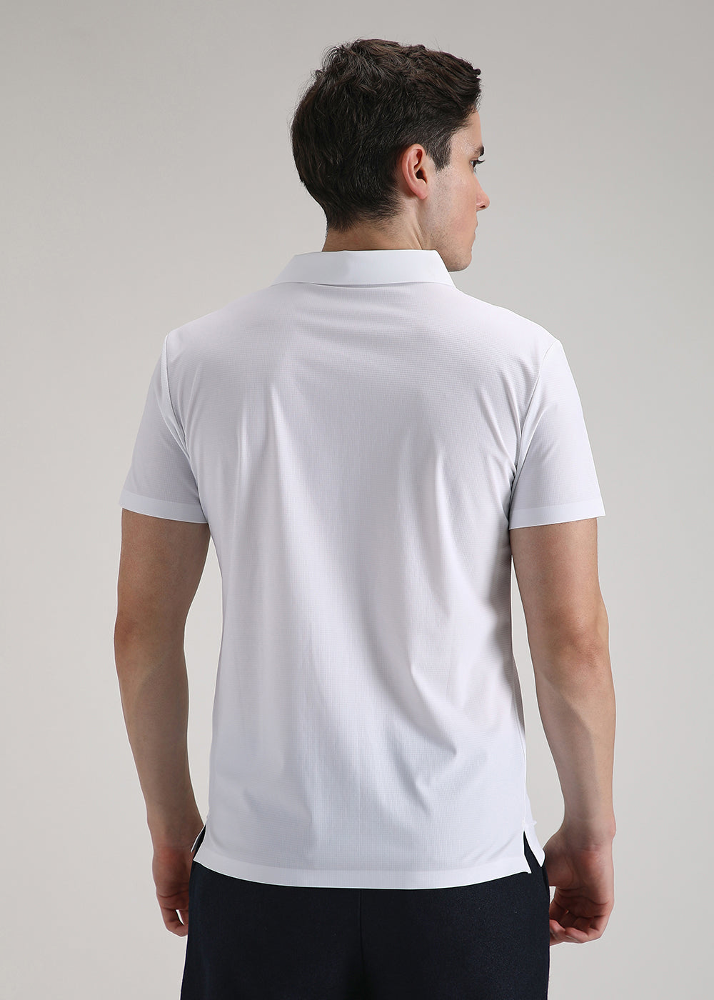 Self White Plain Stitchless Polo T-shirt