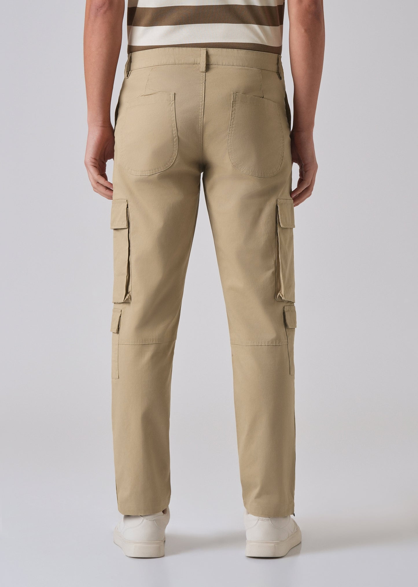Sepia Brown Zipper Cargo Pant