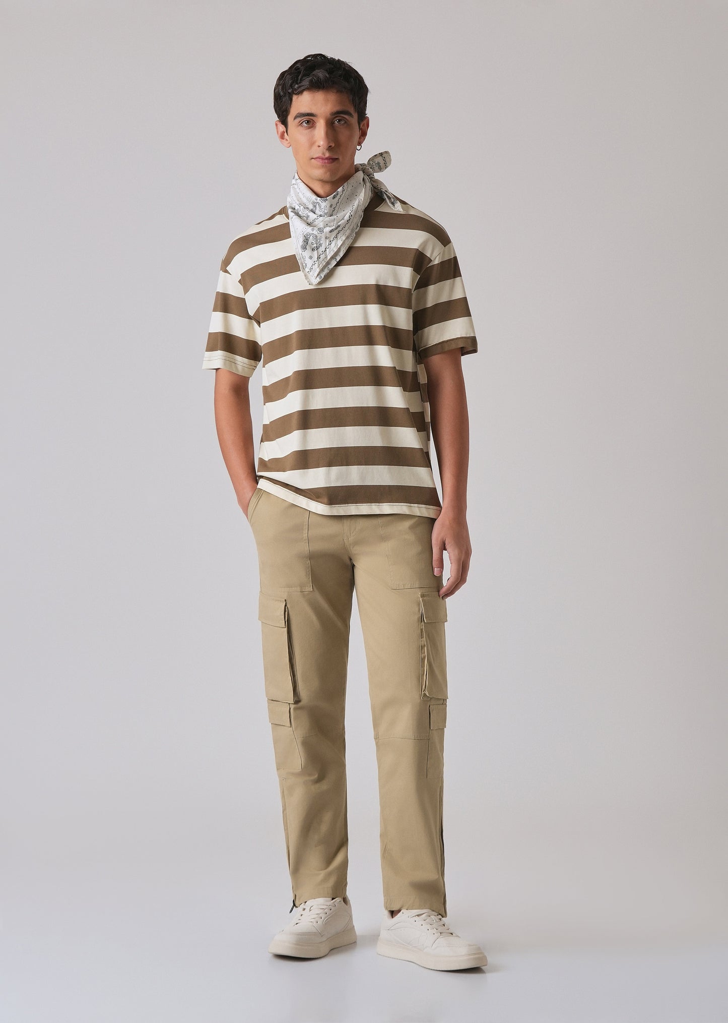 Sepia Brown Zipper Cargo Pant