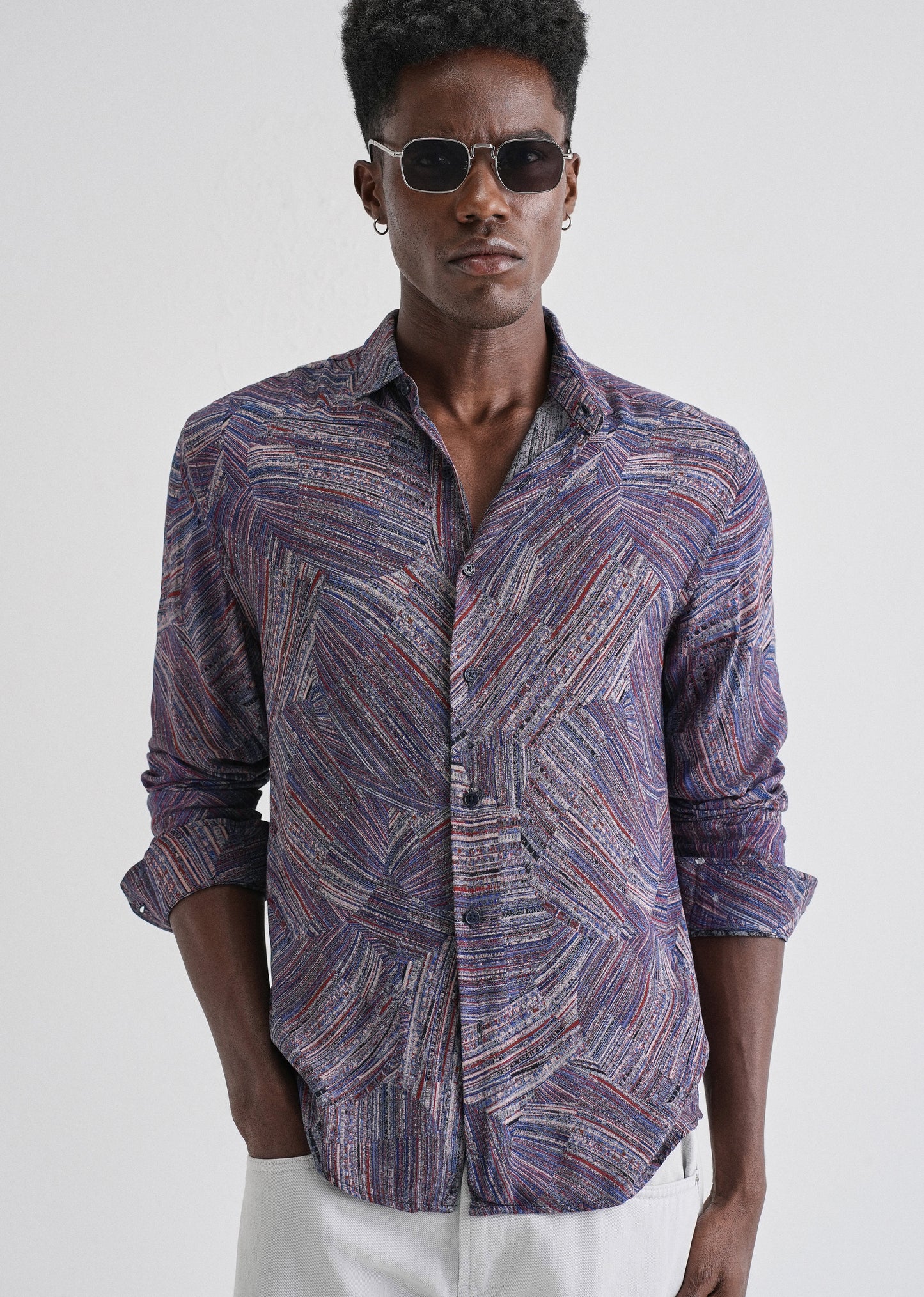 Serene Strokes Violet Feather Shirt
