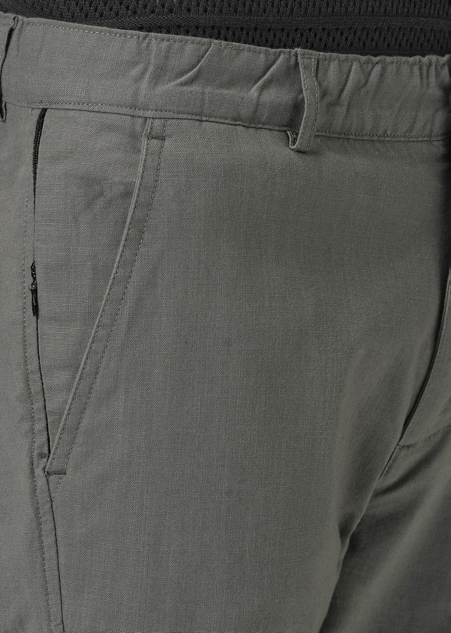 Stone Grey Cotton Trouser