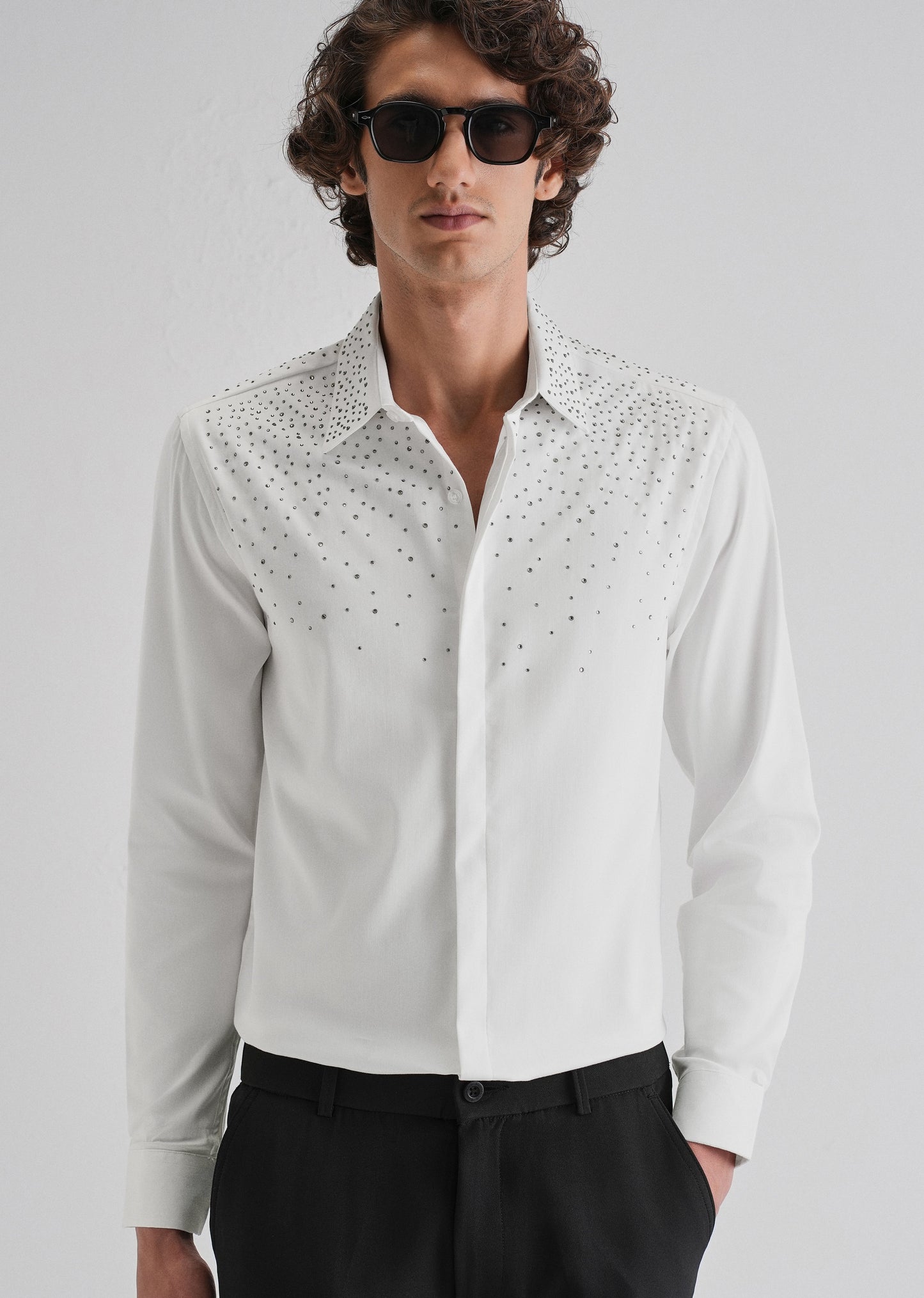 Stud White Designer Shirt