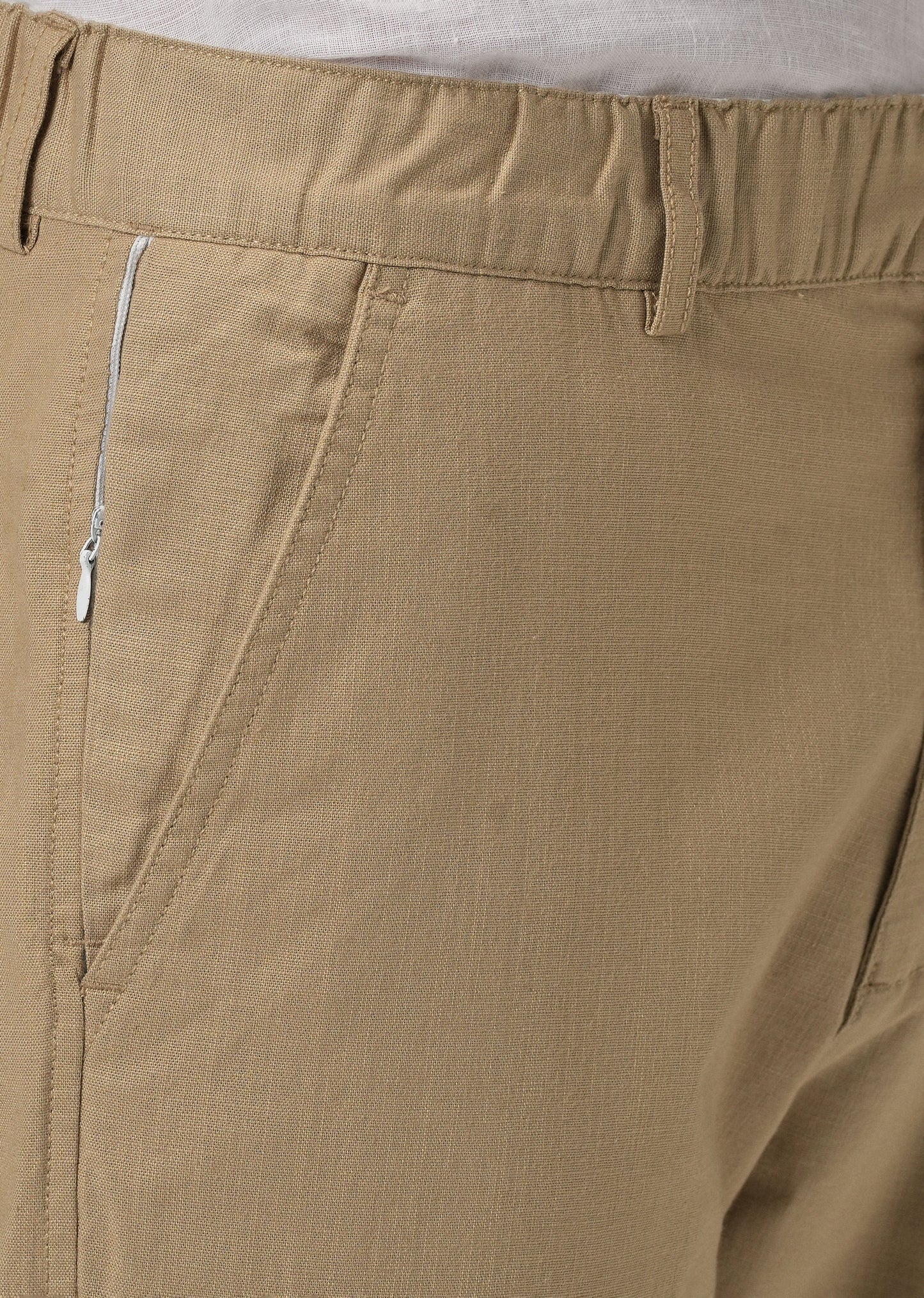 Taupe Beige Cotton Trouser