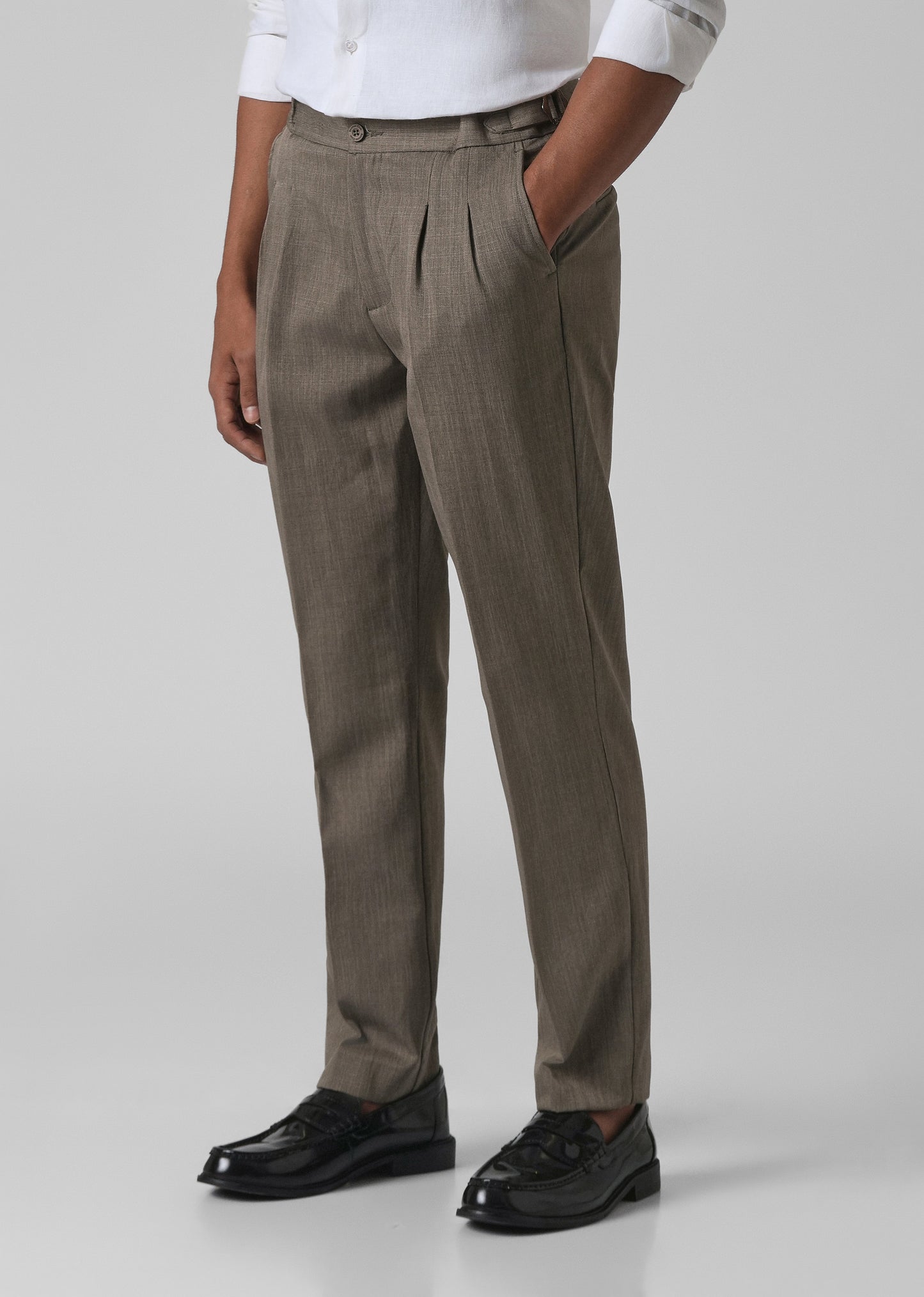 Taupe Pleated Gurkha Pant