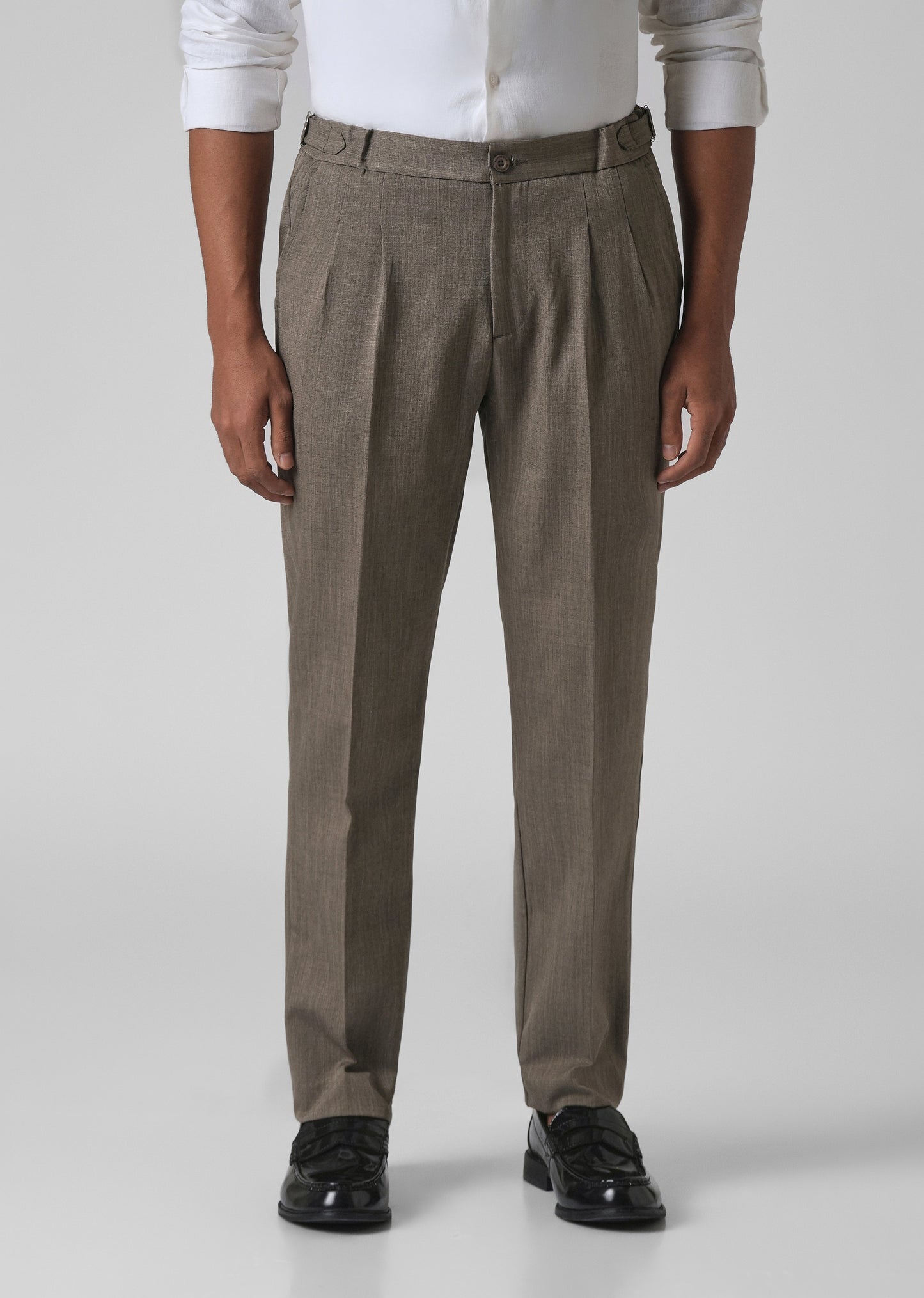 Taupe Pleated Gurkha Pant