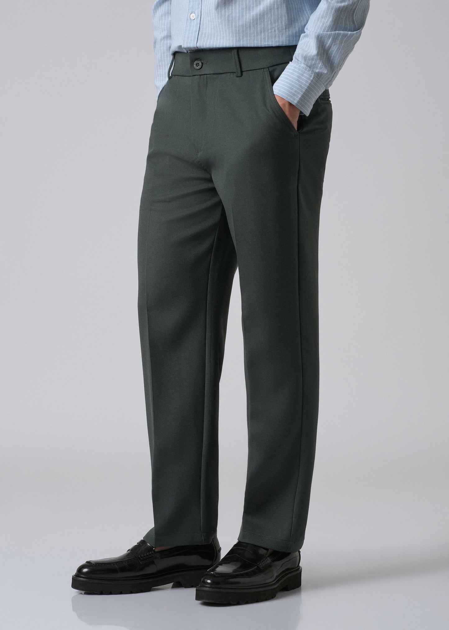 Teal Green Relaxed Fit Trousers