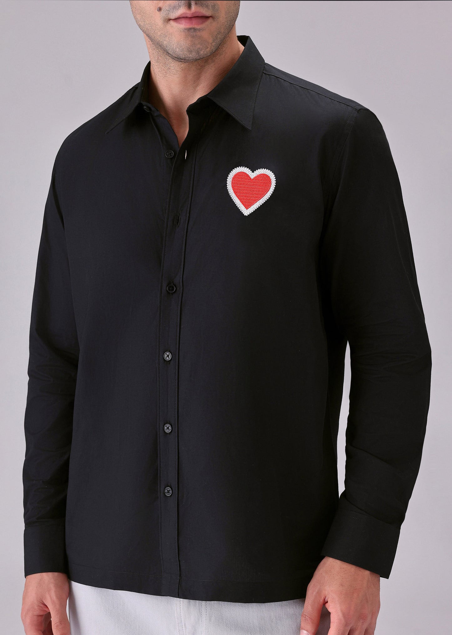 Valentine Heart Black Designer Shirt