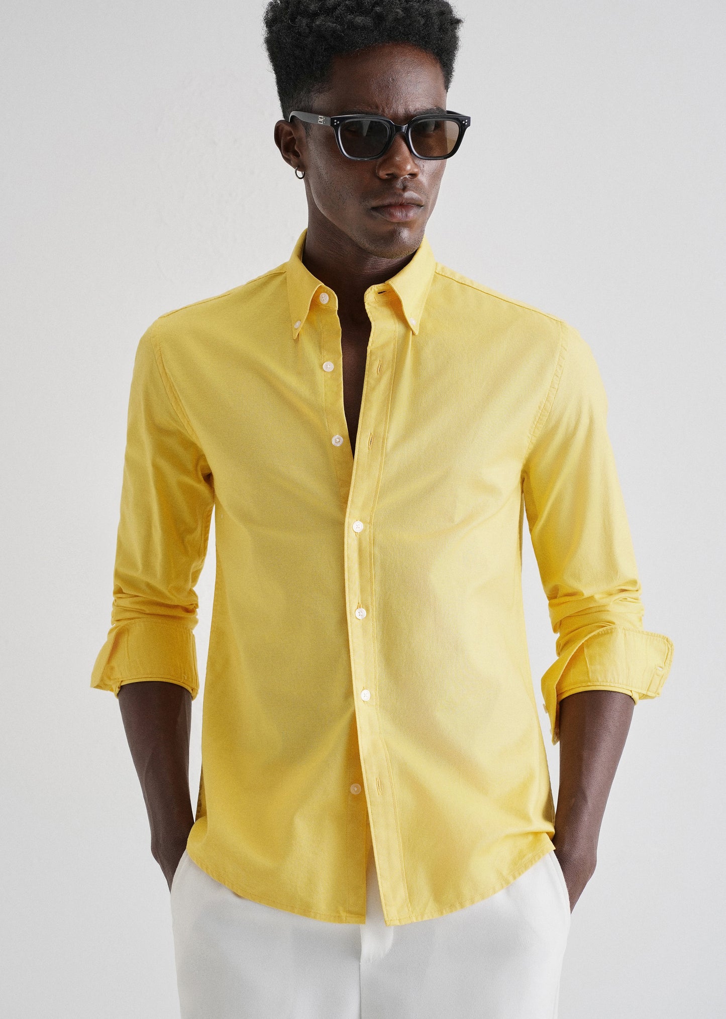 Vibrant Yellow Plain Oxford Shirt