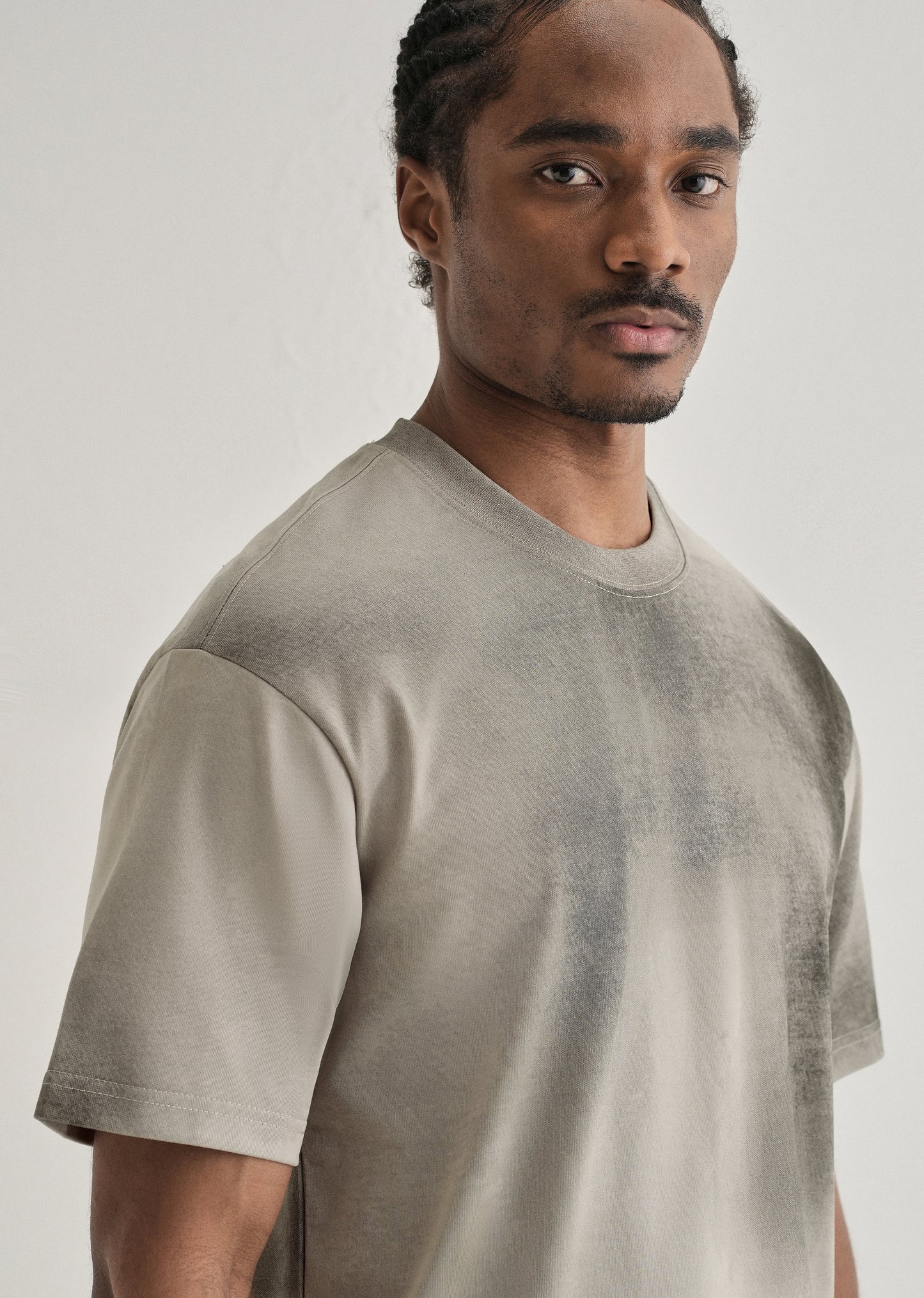Warm Grey Smudge Wash Oversized T-shirt