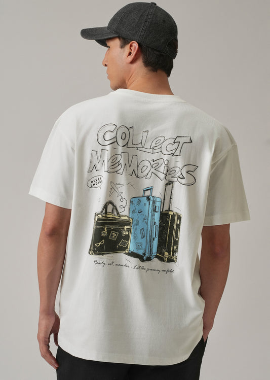 White Back Printed Oversized T-Shirt