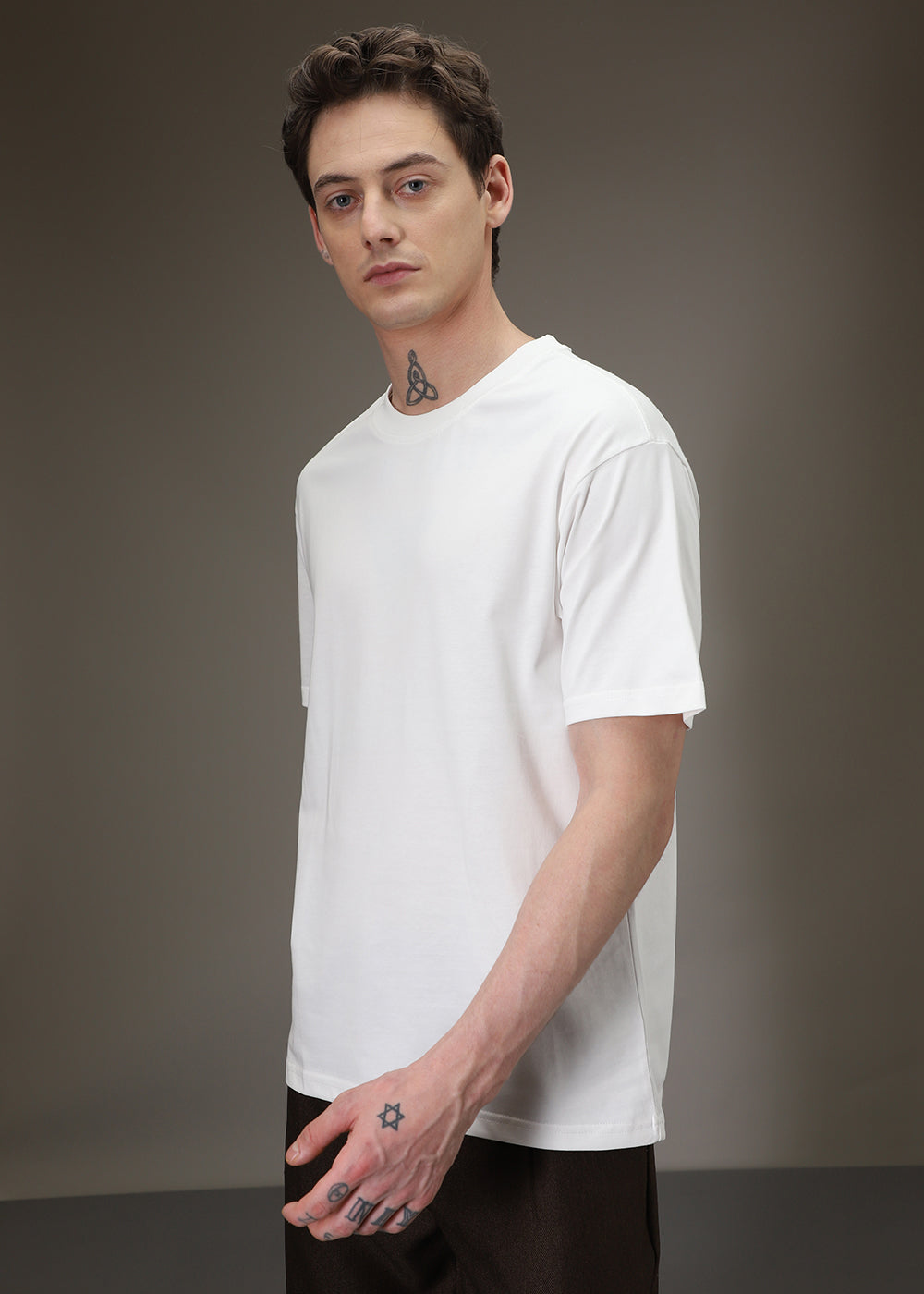 White Plain Basic Oversized T-shirt