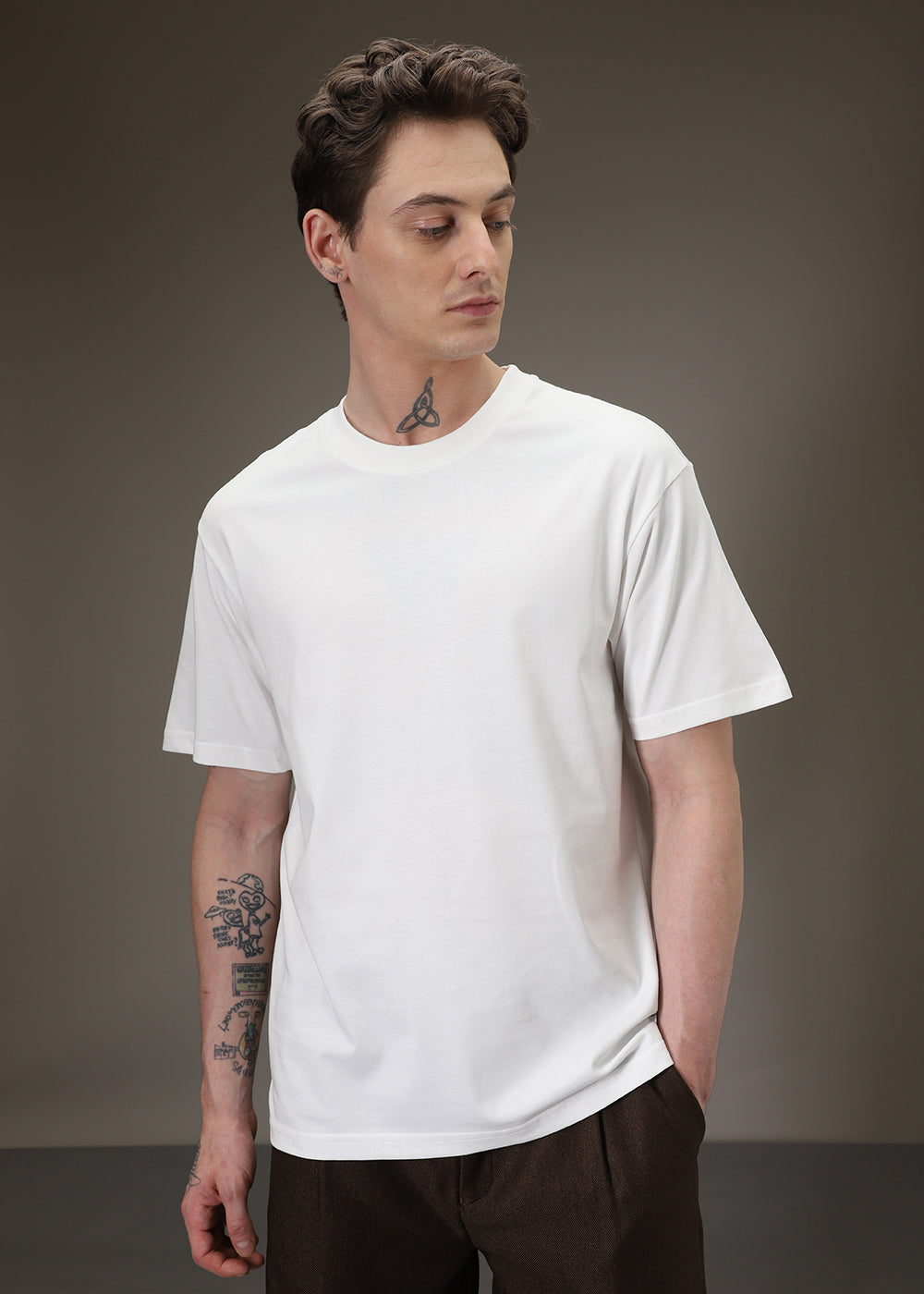White Plain Basic Oversized T-shirt