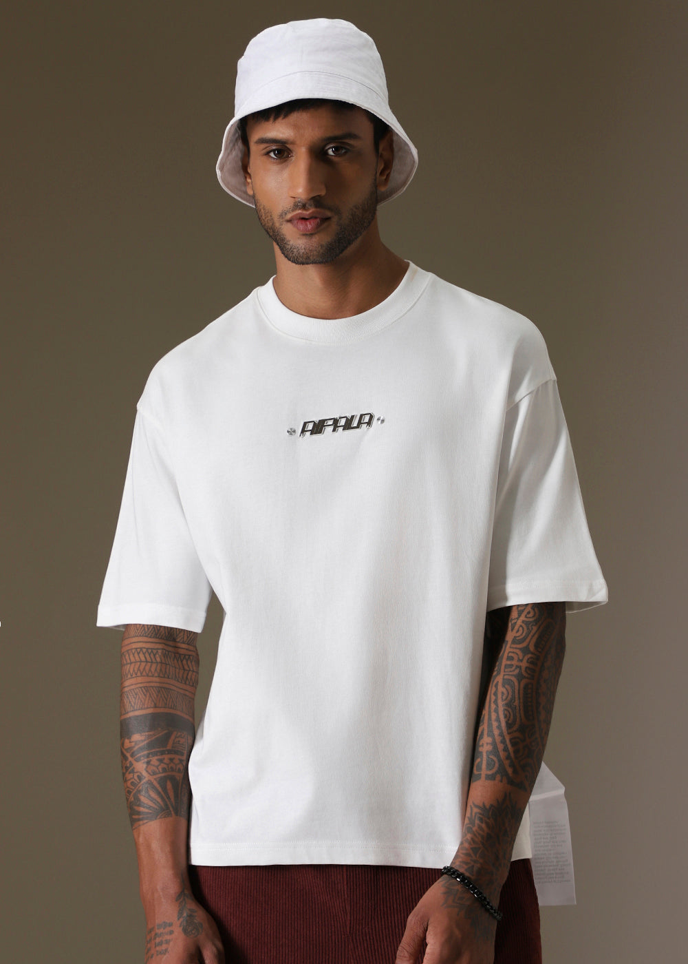 White Plain Embellished Oversized T-shirt