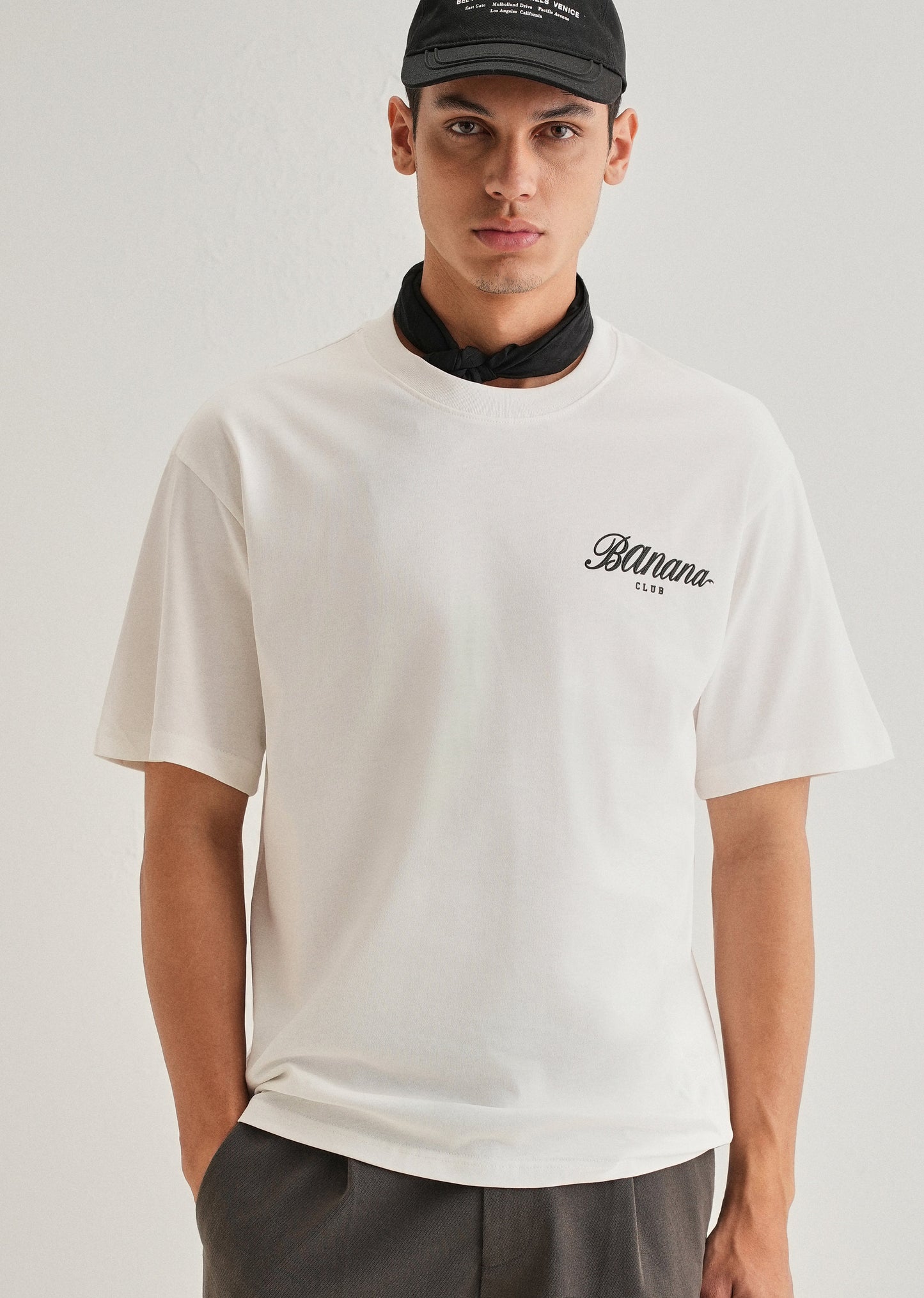 White Embossed Printed Oversized T-shirt