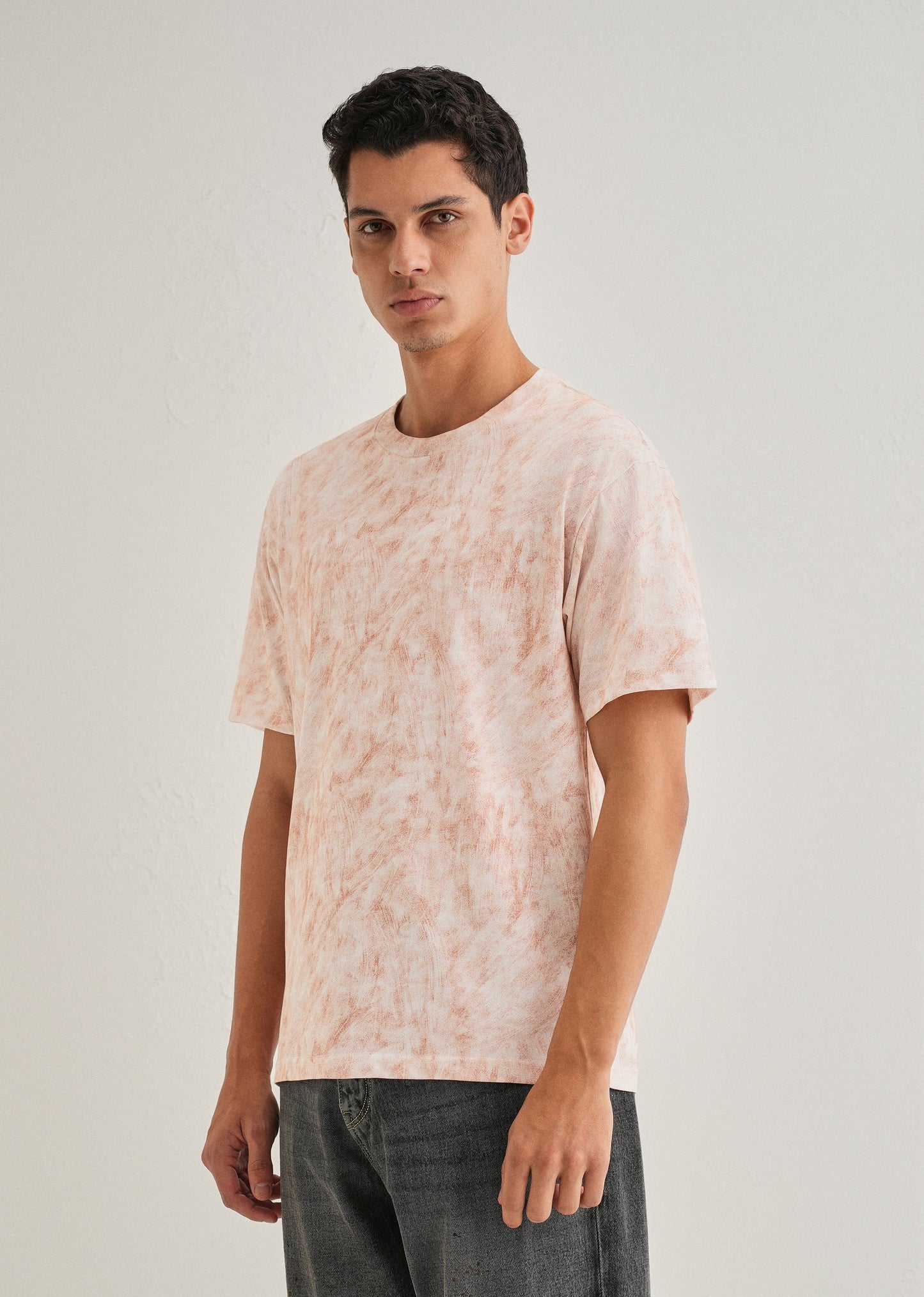 White Red Brushstroke Oversized T-shirt