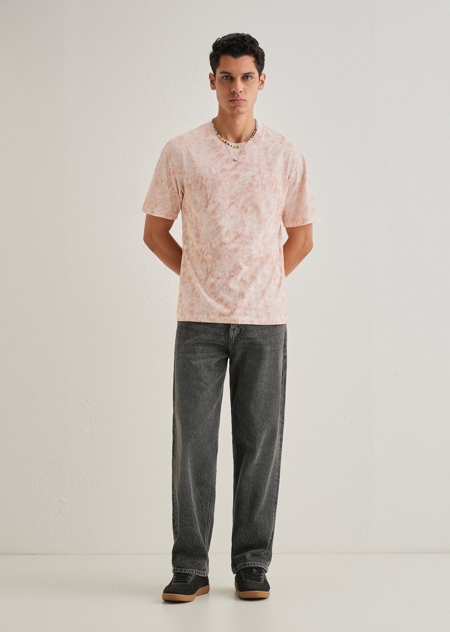 White Red Brushstroke Oversized T-shirt