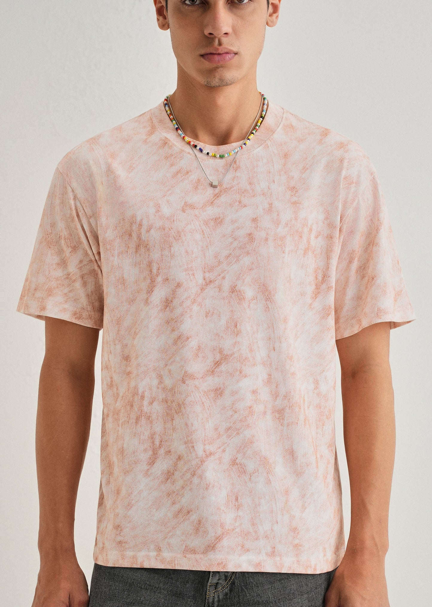 White Red Brushstroke Oversized T-shirt