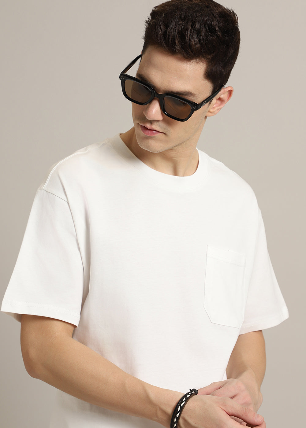 White Plain Pocket Regular Fit T-shirt