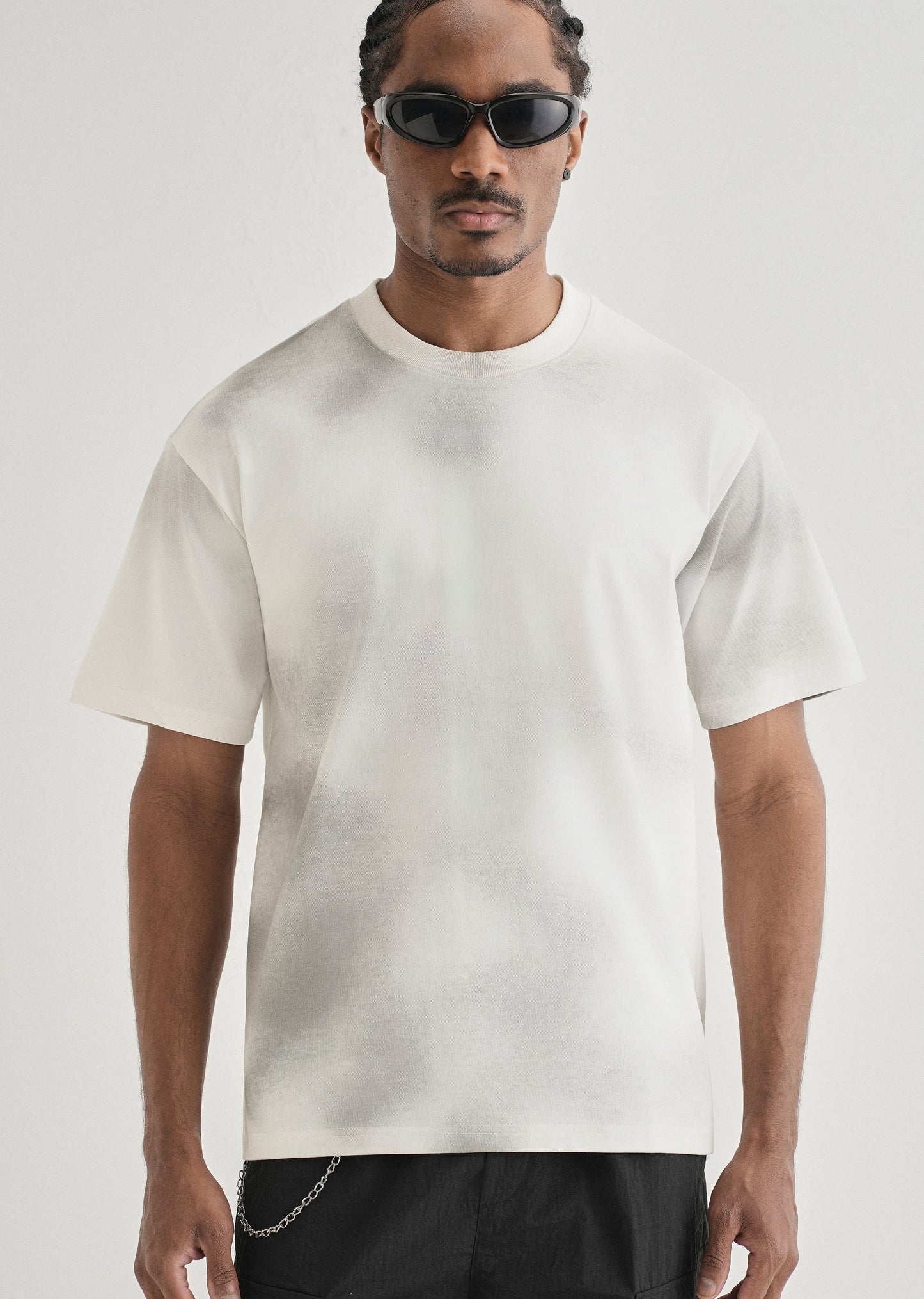 White Smudge Wash Oversized T-shirt