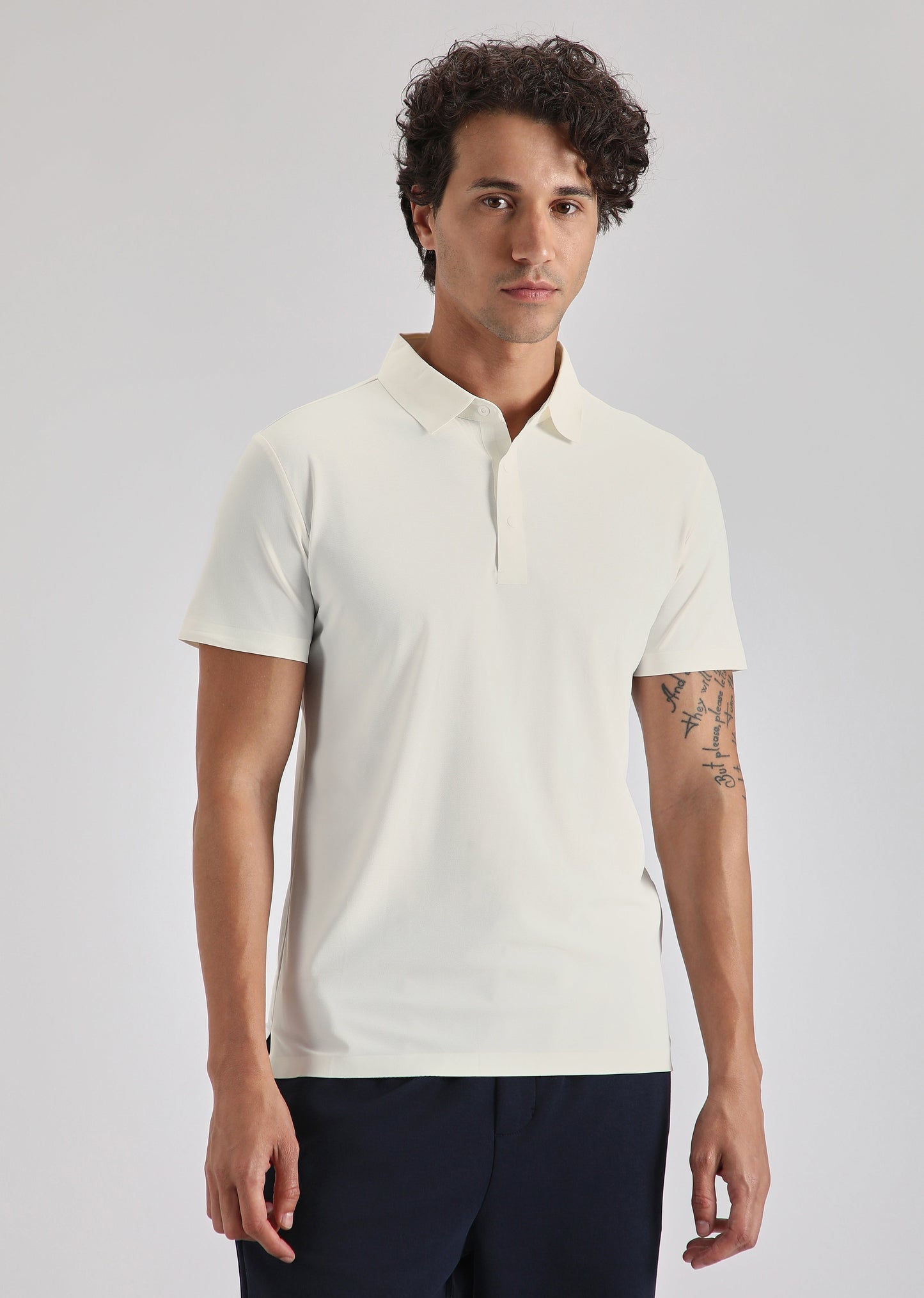 White Plain Stitchless Polo T-shirt