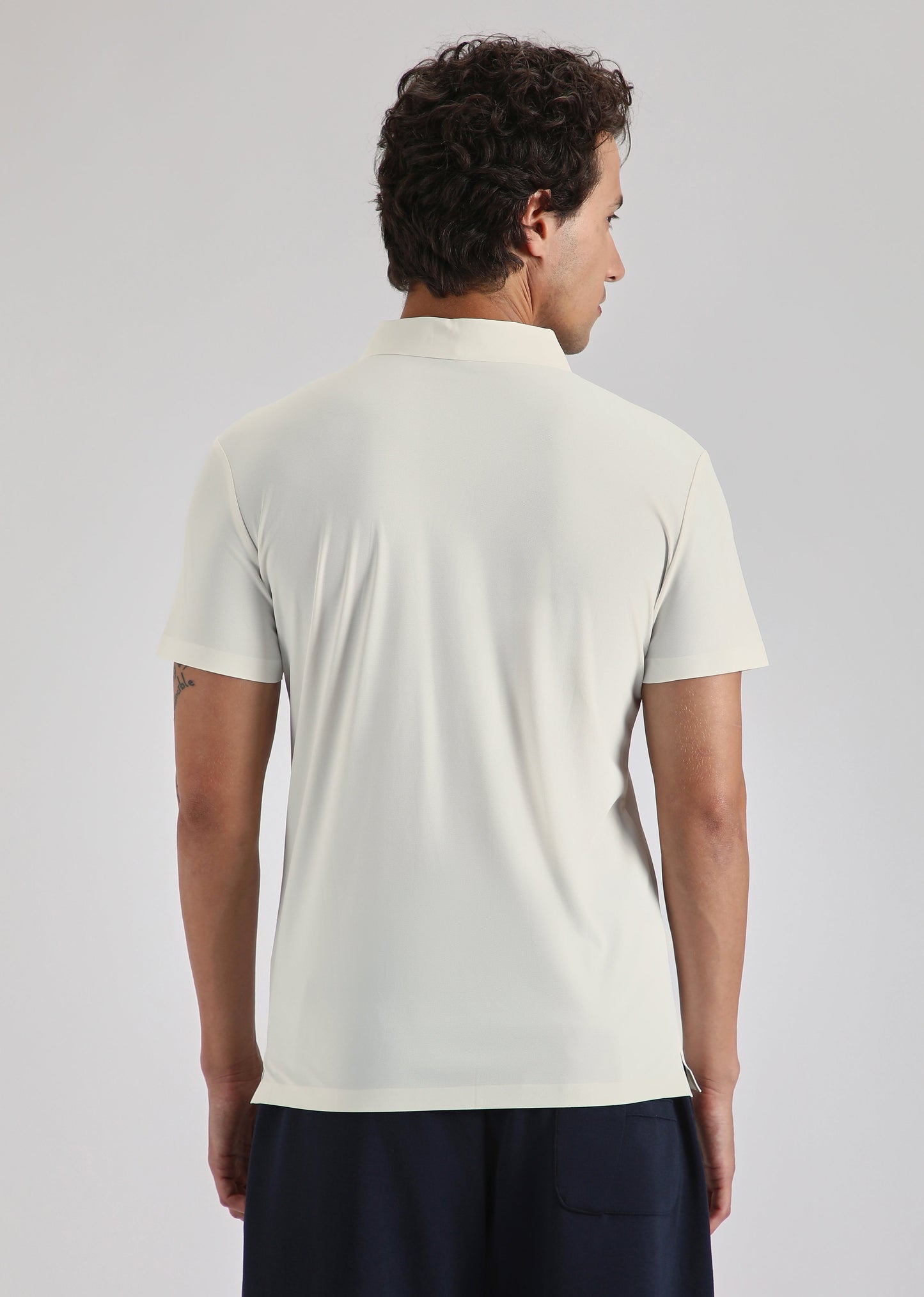 White Plain Stitchless Polo T-shirt