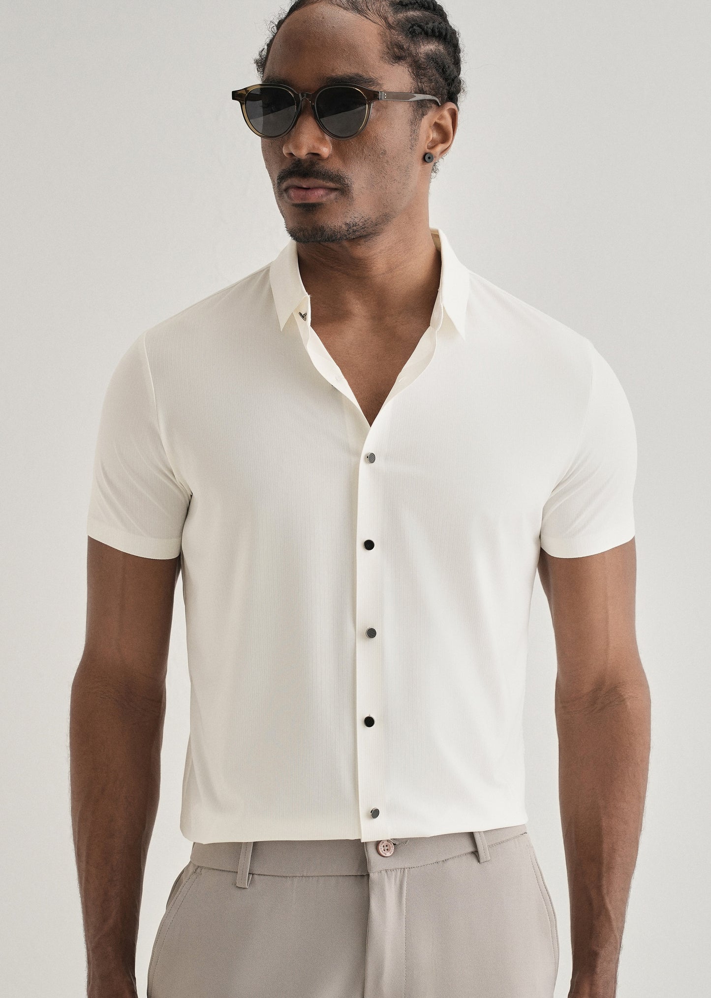 White Stripe Seamless Shirt